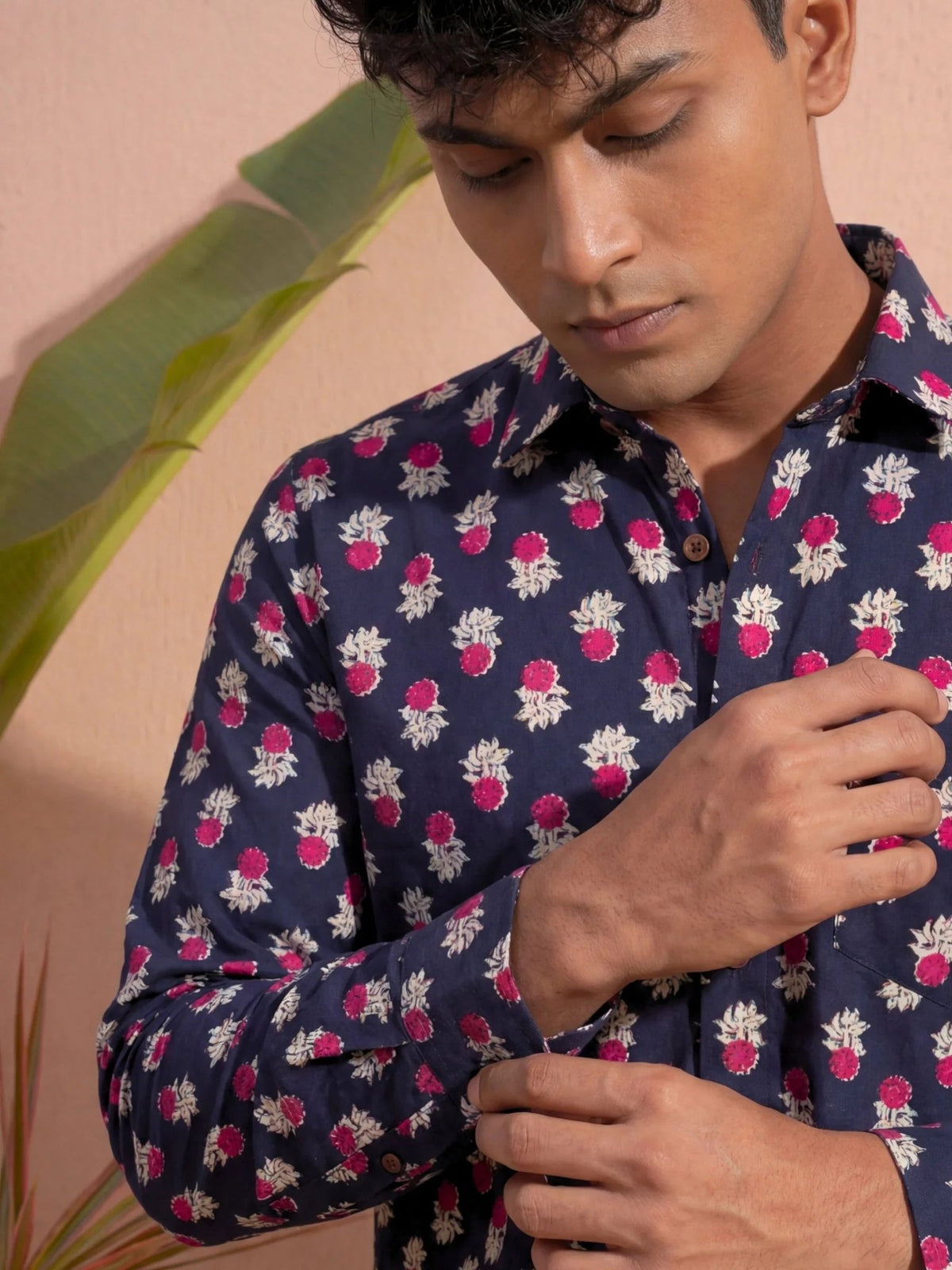 Black Heritage - Pure Cotton Handblock Shirt - Jaipuri Crown