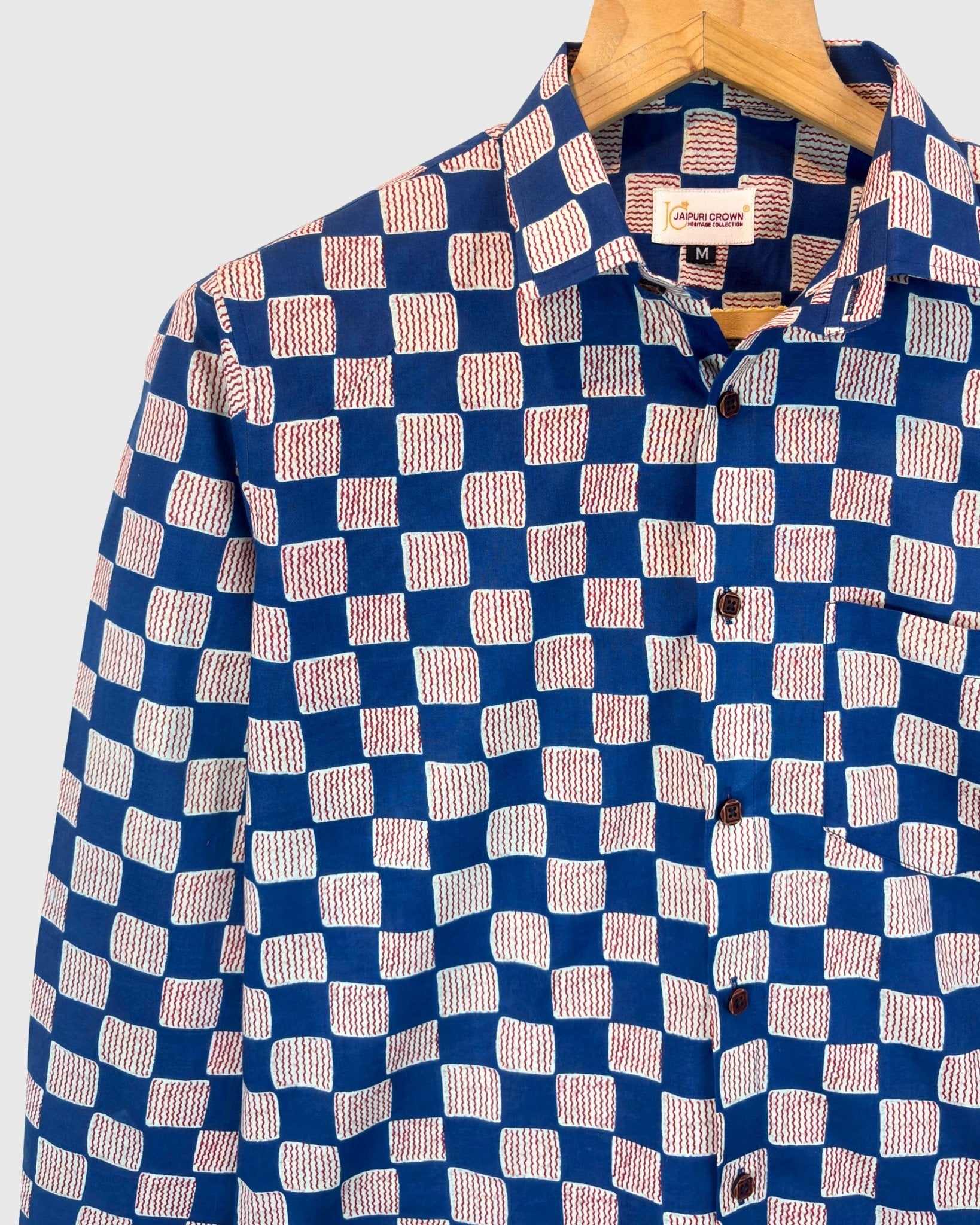 Block Maze – Blue Checkered - Jaipuri Crown
