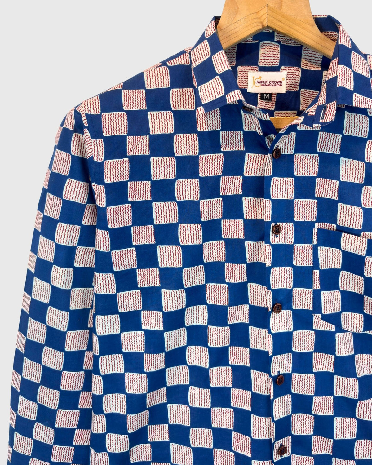 Block Maze – Blue Checkered - Jaipuri Crown