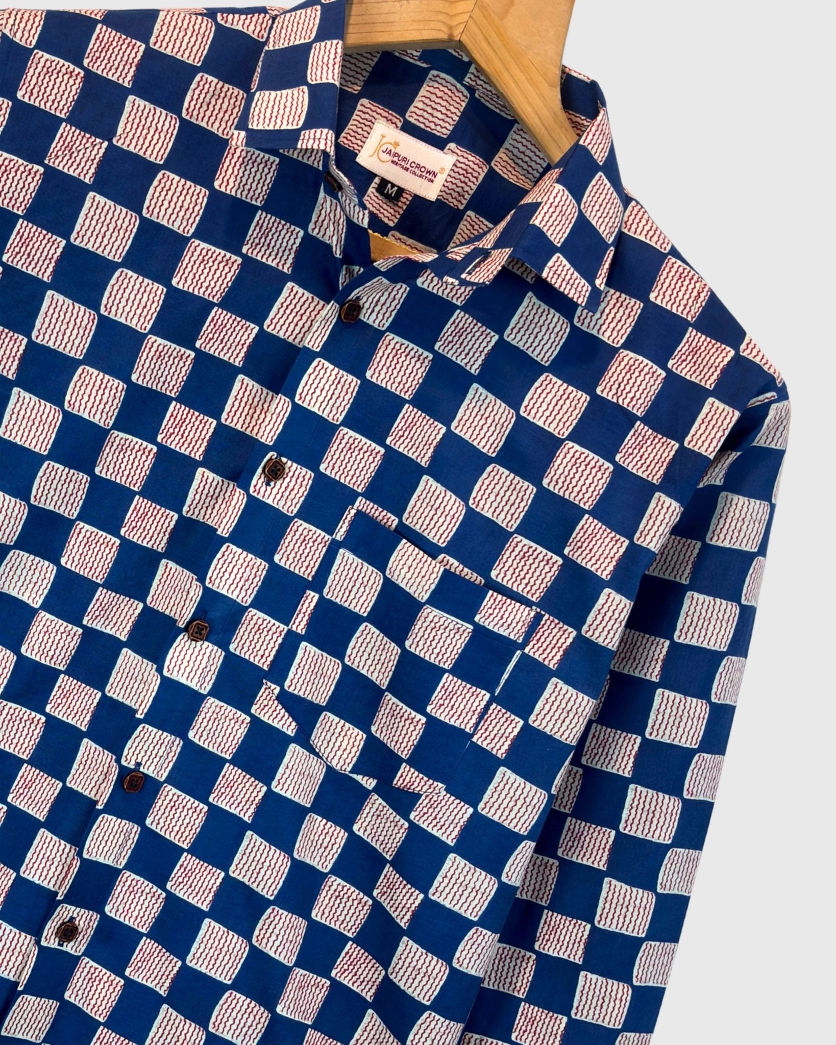 Block Maze – Blue Checkered - Jaipuri Crown