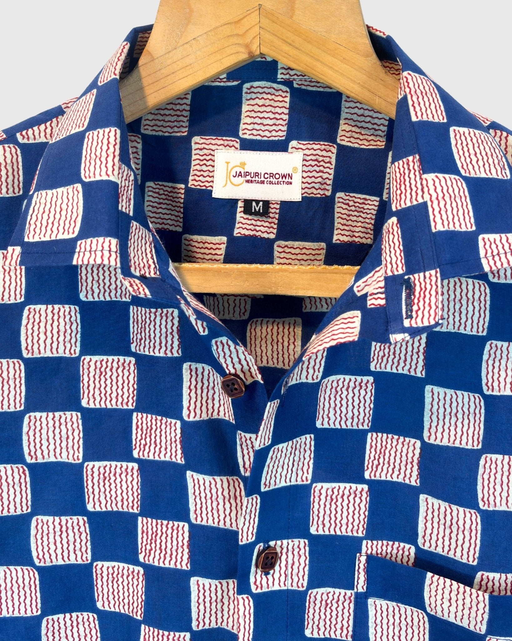 Block Maze – Blue Checkered - Jaipuri Crown