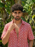 Bloom Drip — Rose Pink Hakoba Cotton Shirt | Jaipuri Crown - Jaipuri Crown