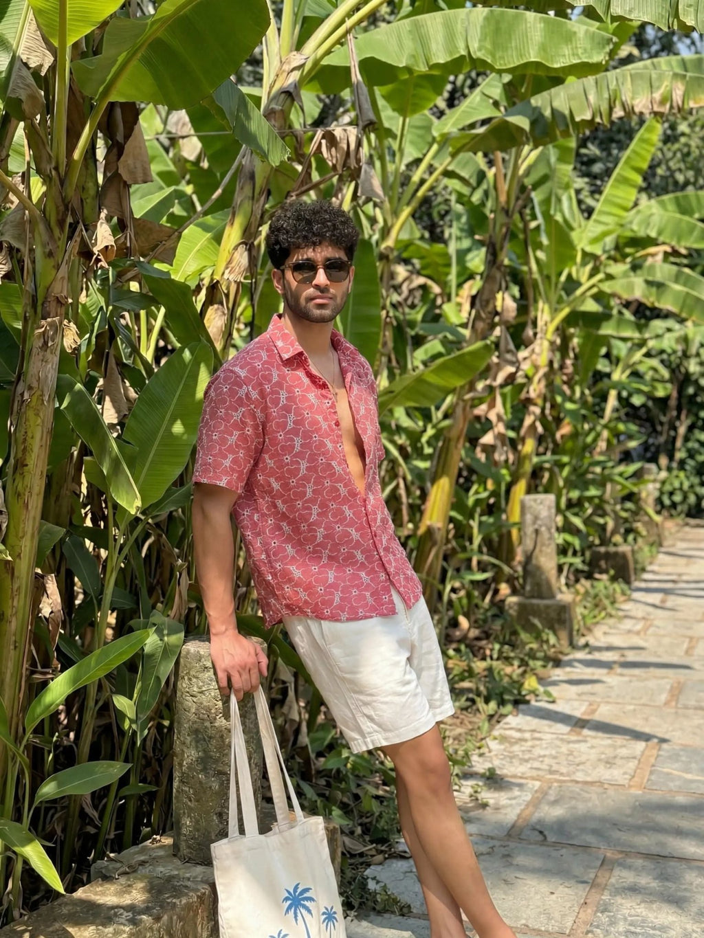 Bloom Drip — Rose Pink Hakoba Cotton Shirt | Jaipuri Crown - Jaipuri Crown
