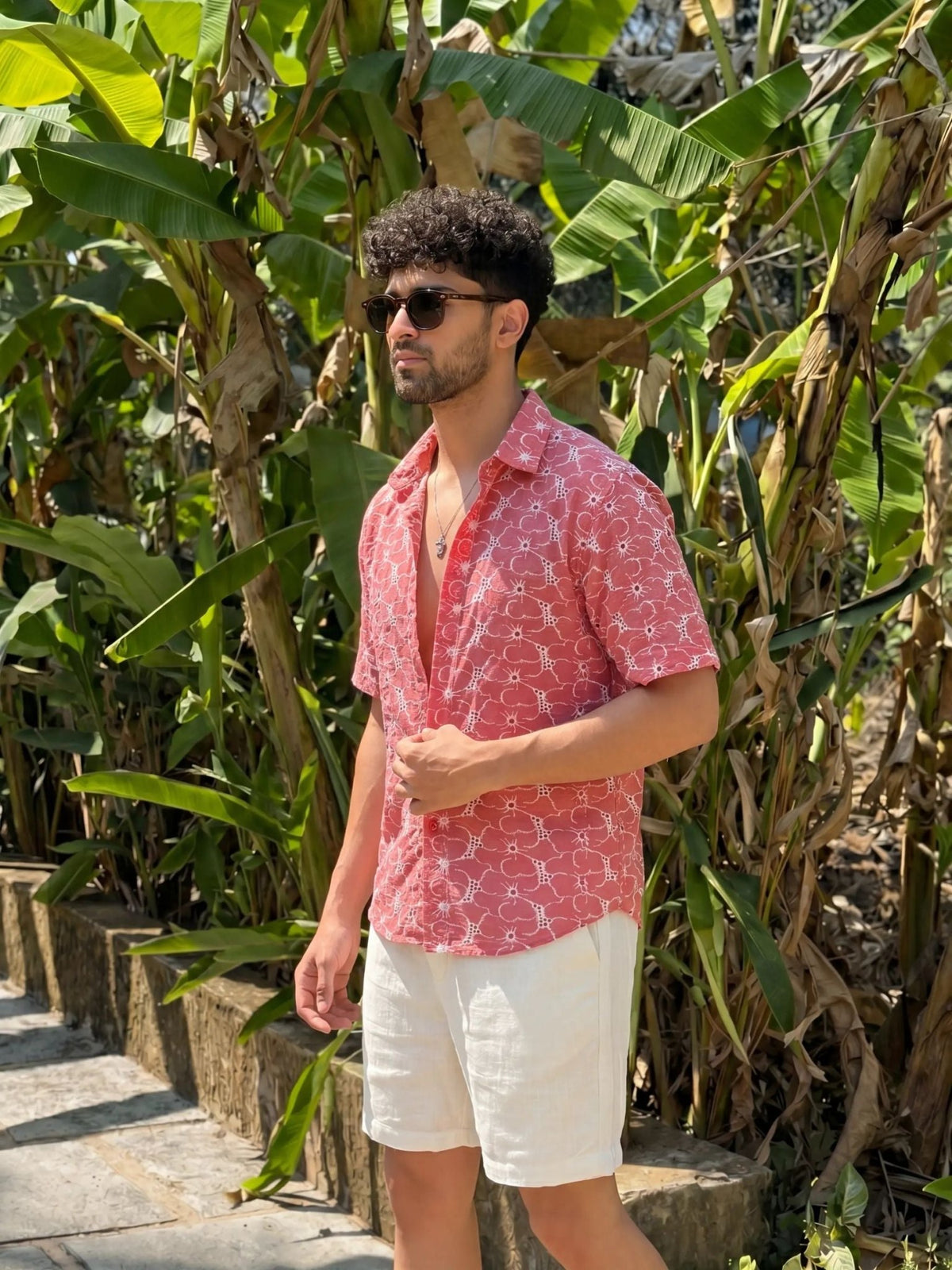 Bloom Drip — Rose Pink Hakoba Cotton Shirt | Jaipuri Crown - Jaipuri Crown