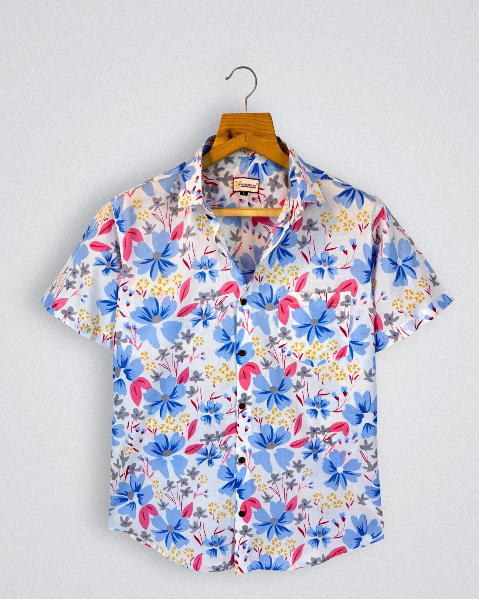 Bloom Fiesta – Floral Printed Cotton Half Sleeve - Jaipuri Crown