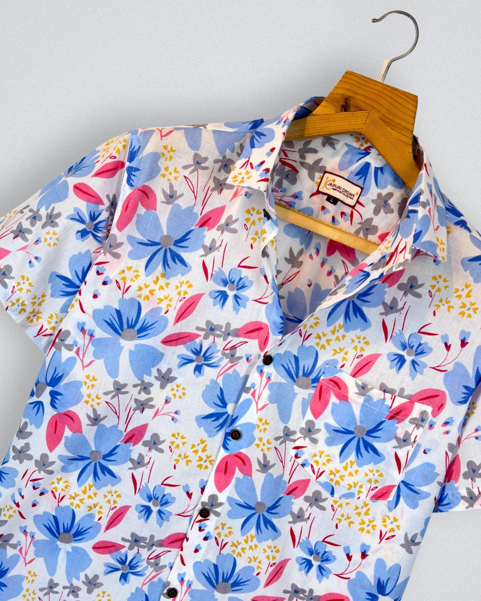 Bloom Fiesta – Floral Printed Cotton Half Sleeve - Jaipuri Crown