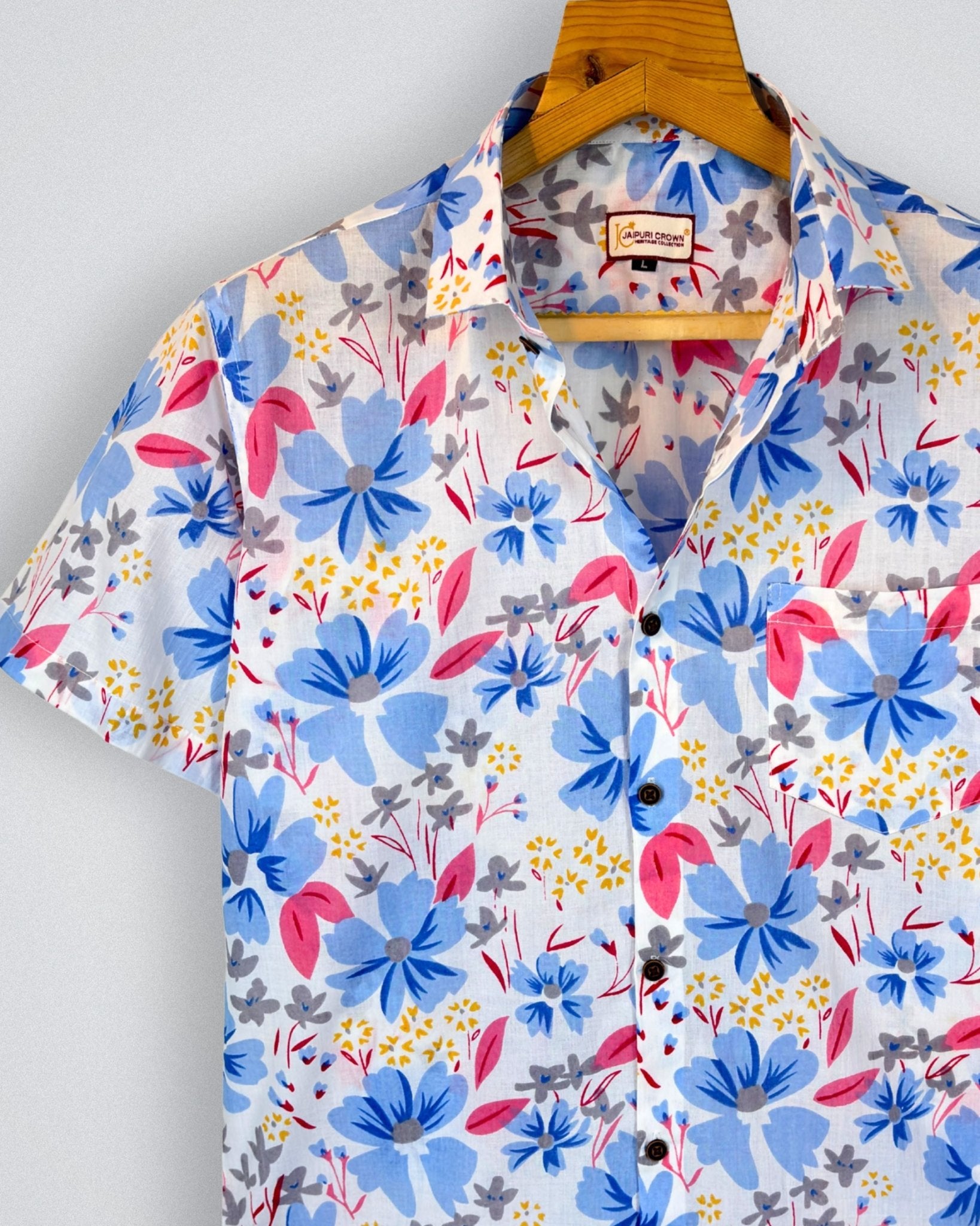 Bloom Fiesta – Floral Printed Cotton Half Sleeve - Jaipuri Crown