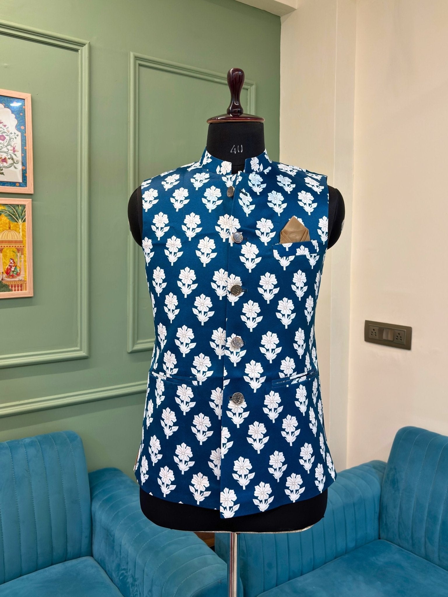 Bloom Nehru Jacket - Jaipuri Crown