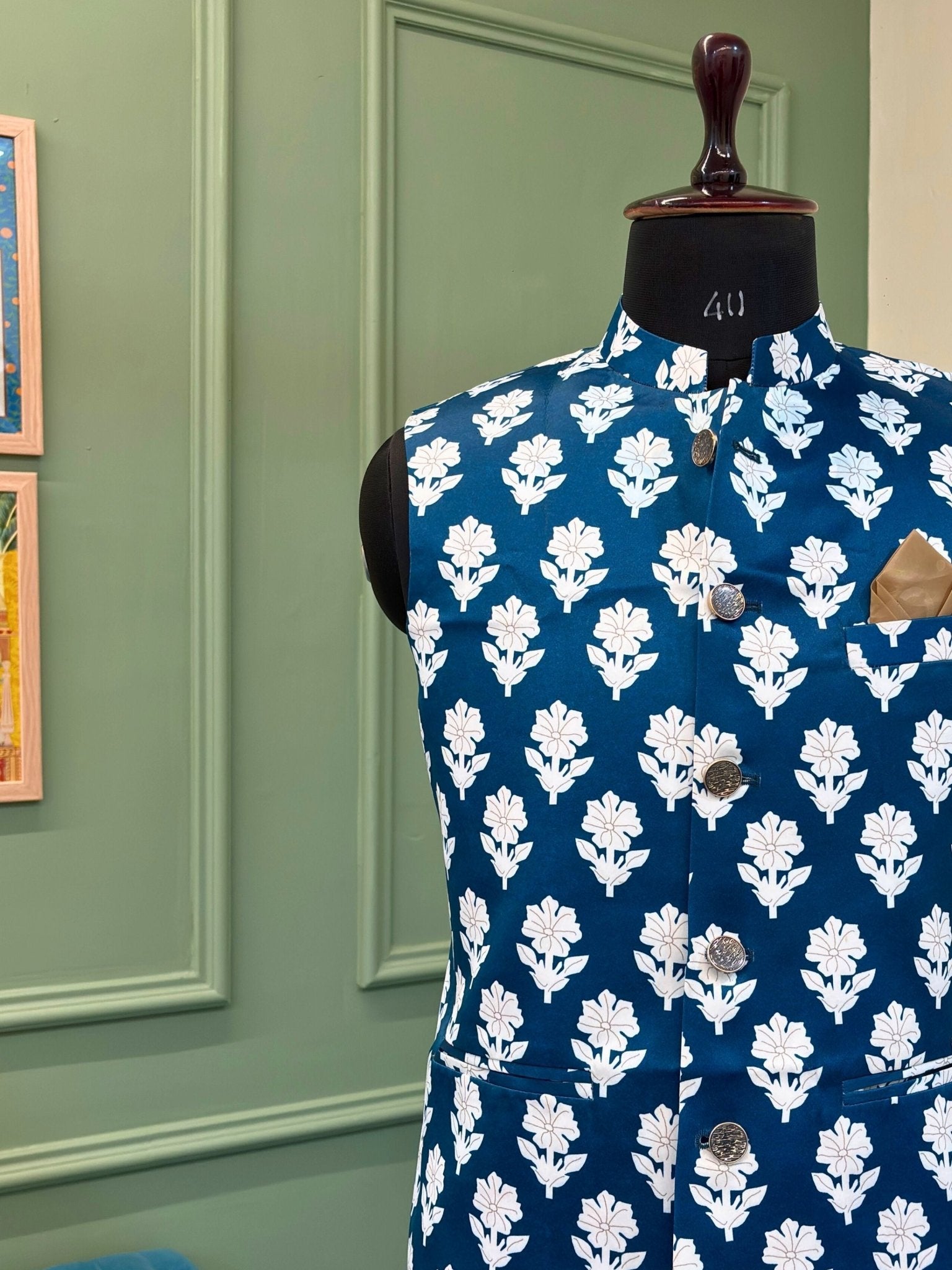 Bloom Nehru Jacket - Jaipuri Crown