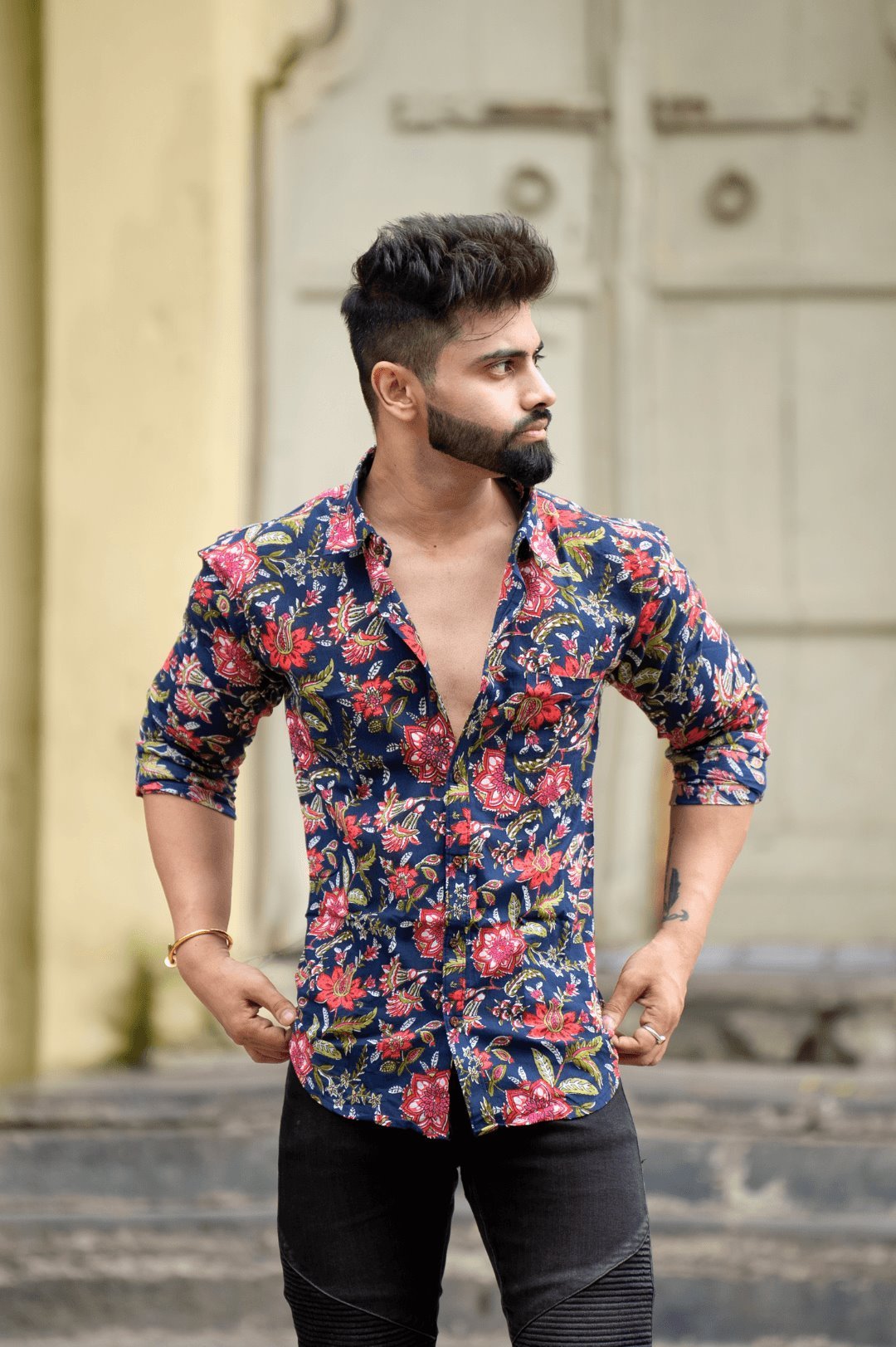 Bloosam Printed Cotton Shirt - Jaipuri Crown