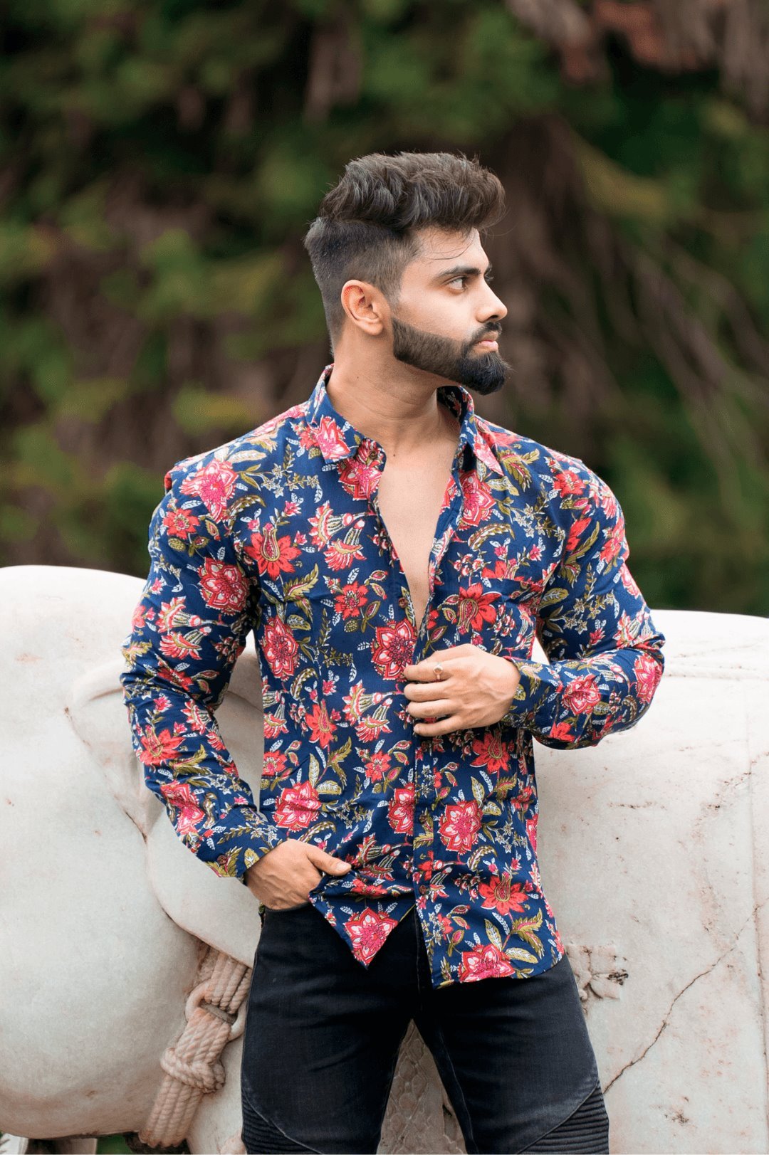 Bloosam Printed Cotton Shirt - Jaipuri Crown