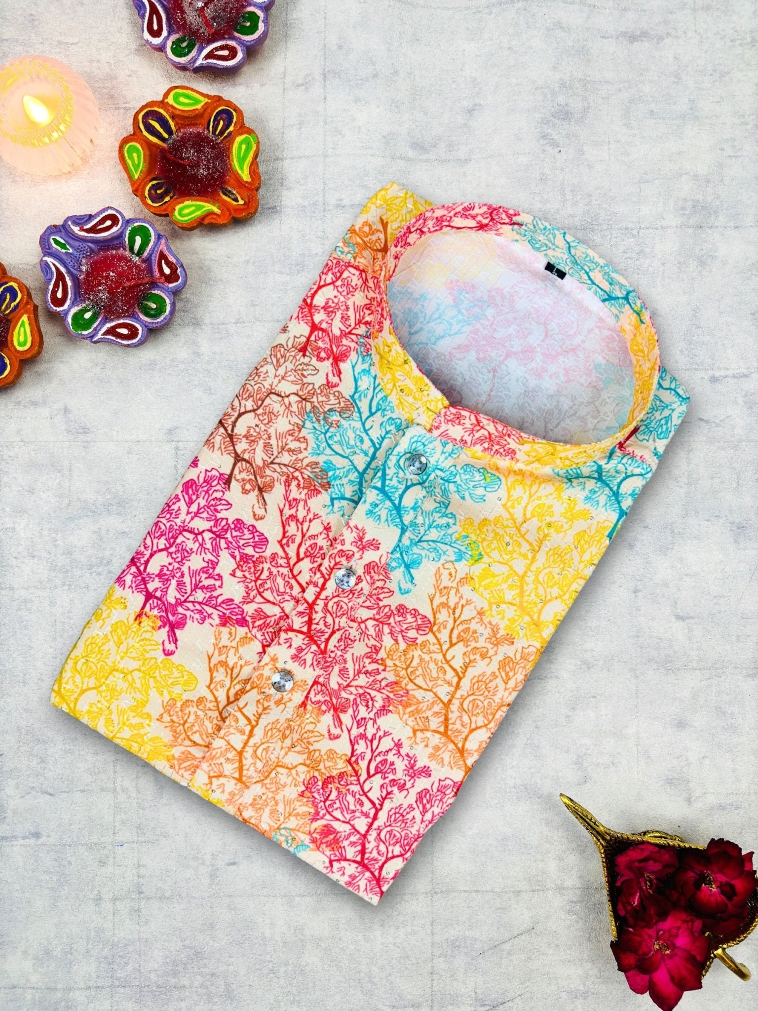 Blossom Fiesta Printed Kurta - Jaipuri Crown