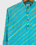 Blue Laheriya Printed Cotton Short Kurta - Jaipuri Crown