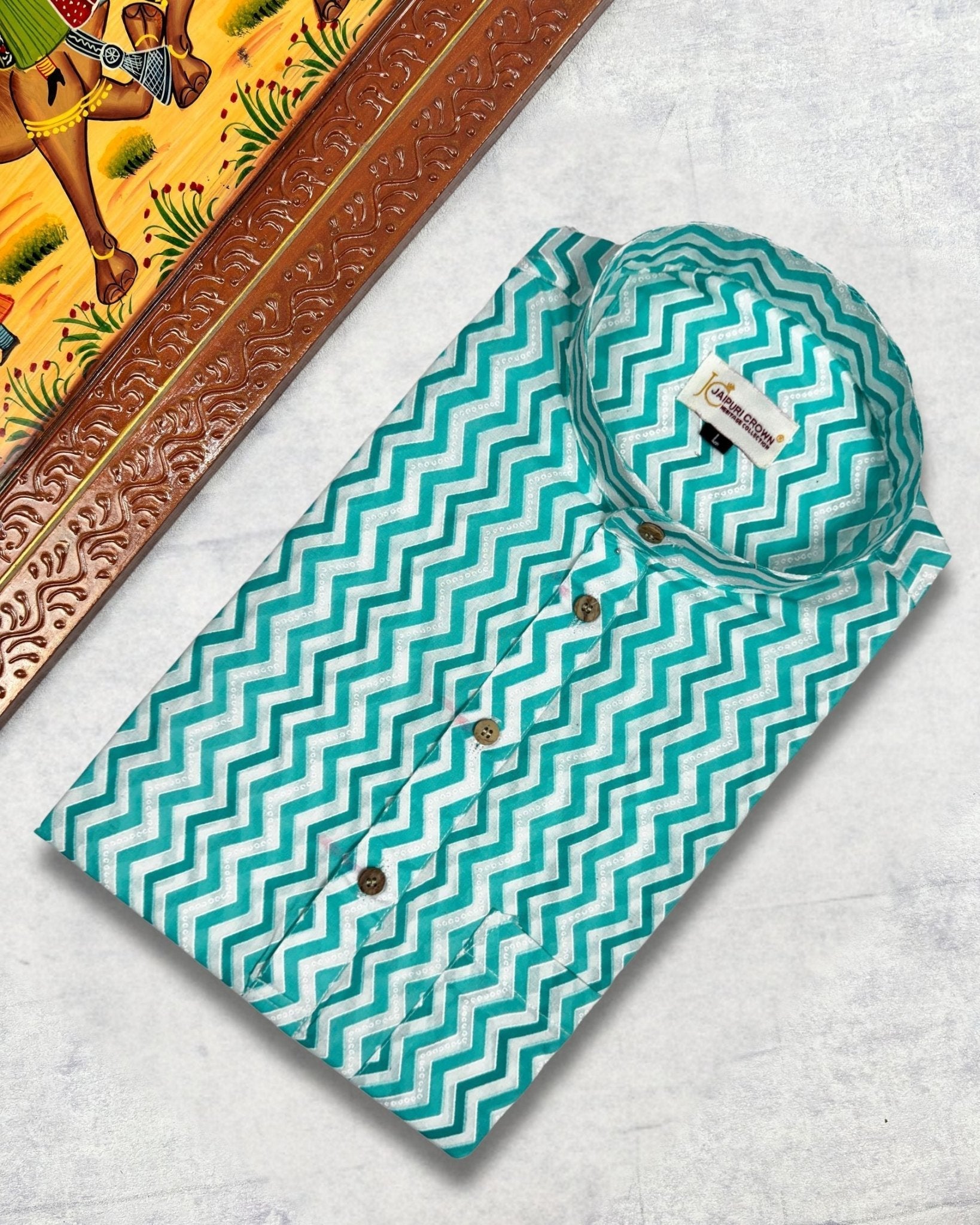Blue Zigzag - Jaipuri Crown