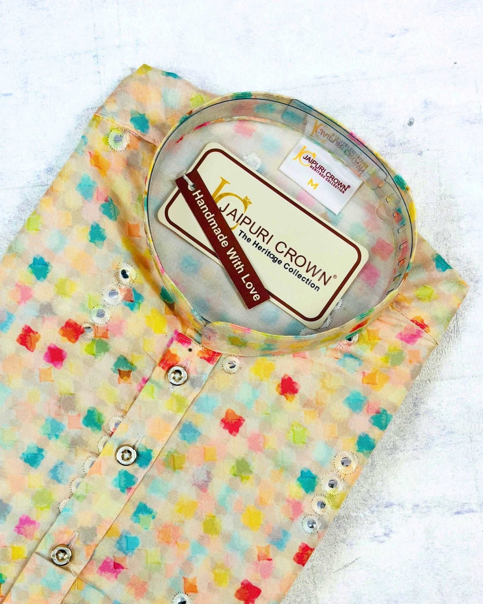 Blush Mirror Work Kurta - Jaipuri Crown