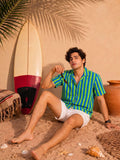 Breeze Static — Stripe Digital Printed Cotton Cambric Shirt | Jaipuri Crown - Jaipuri Crown