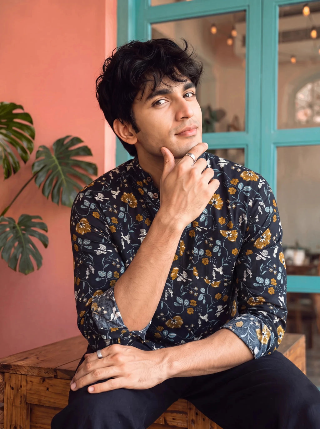 Butterfly Bloom – Printed Cotton Short Kurta - Jaipuri Crown