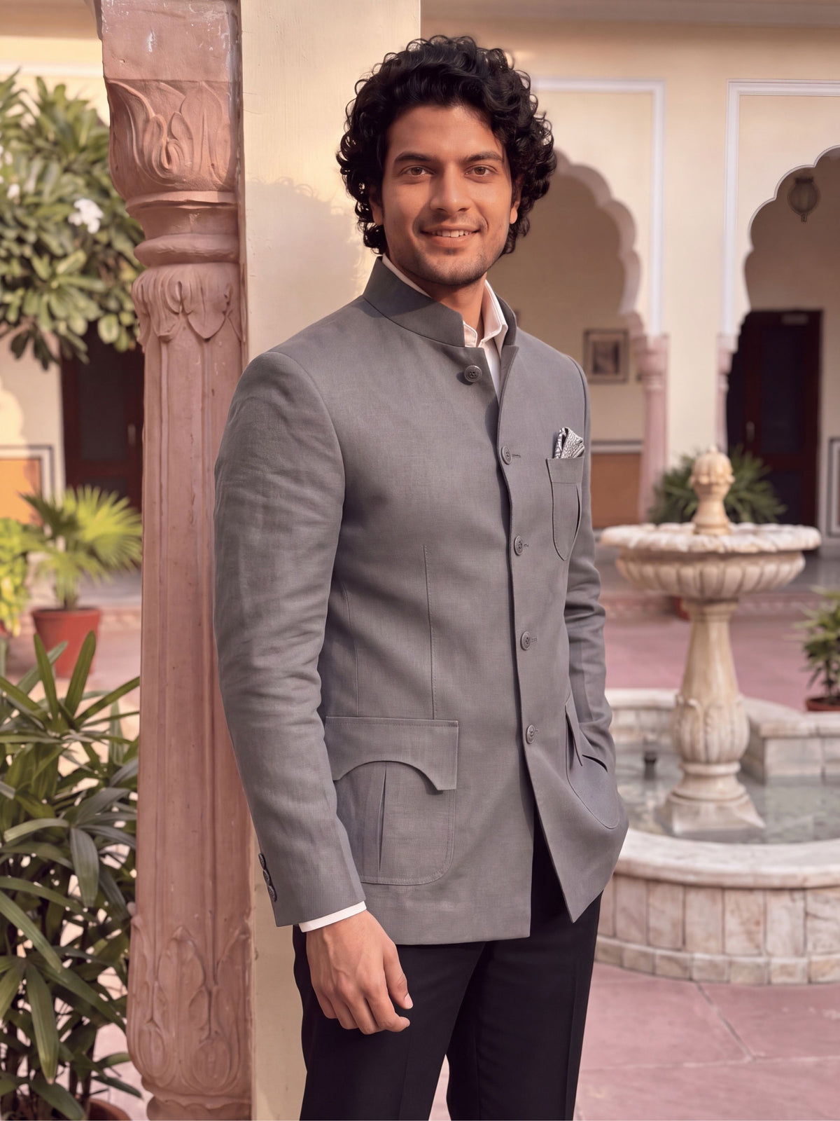 Modern Linen Jodhpuri Bandhgala