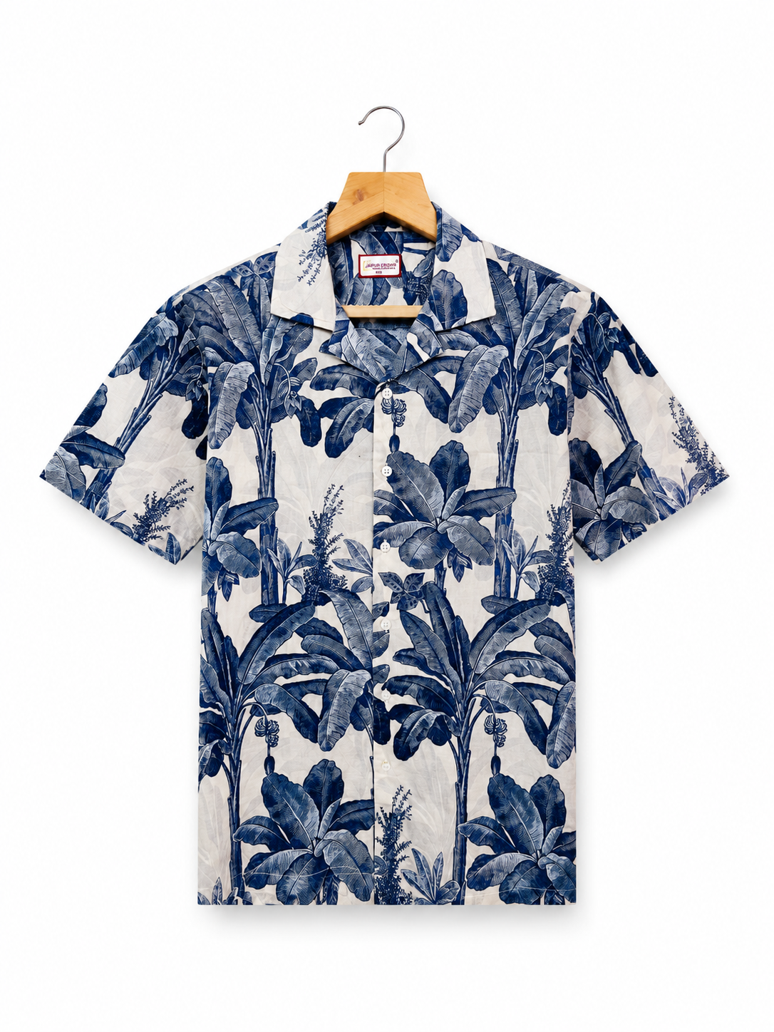 Tropical Escape – Cuban Collar Printed Cotton Shirt