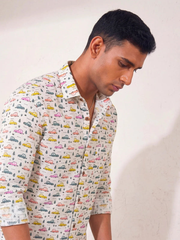 Car Parade – Printed Cotton Full Sleeve - Jaipuri Crown