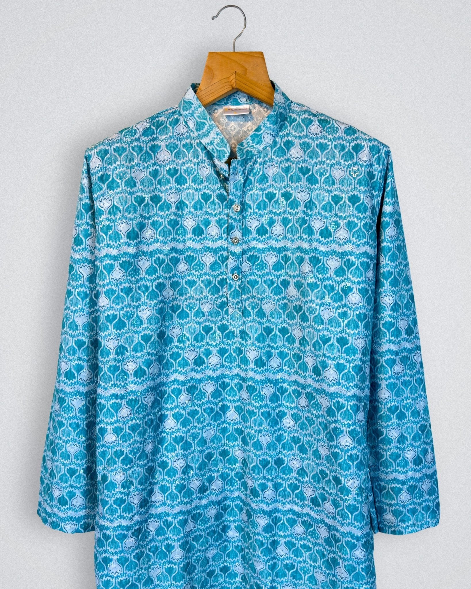 Celestial Charms Printed Lucknowi Kurta - Jaipuri Crown