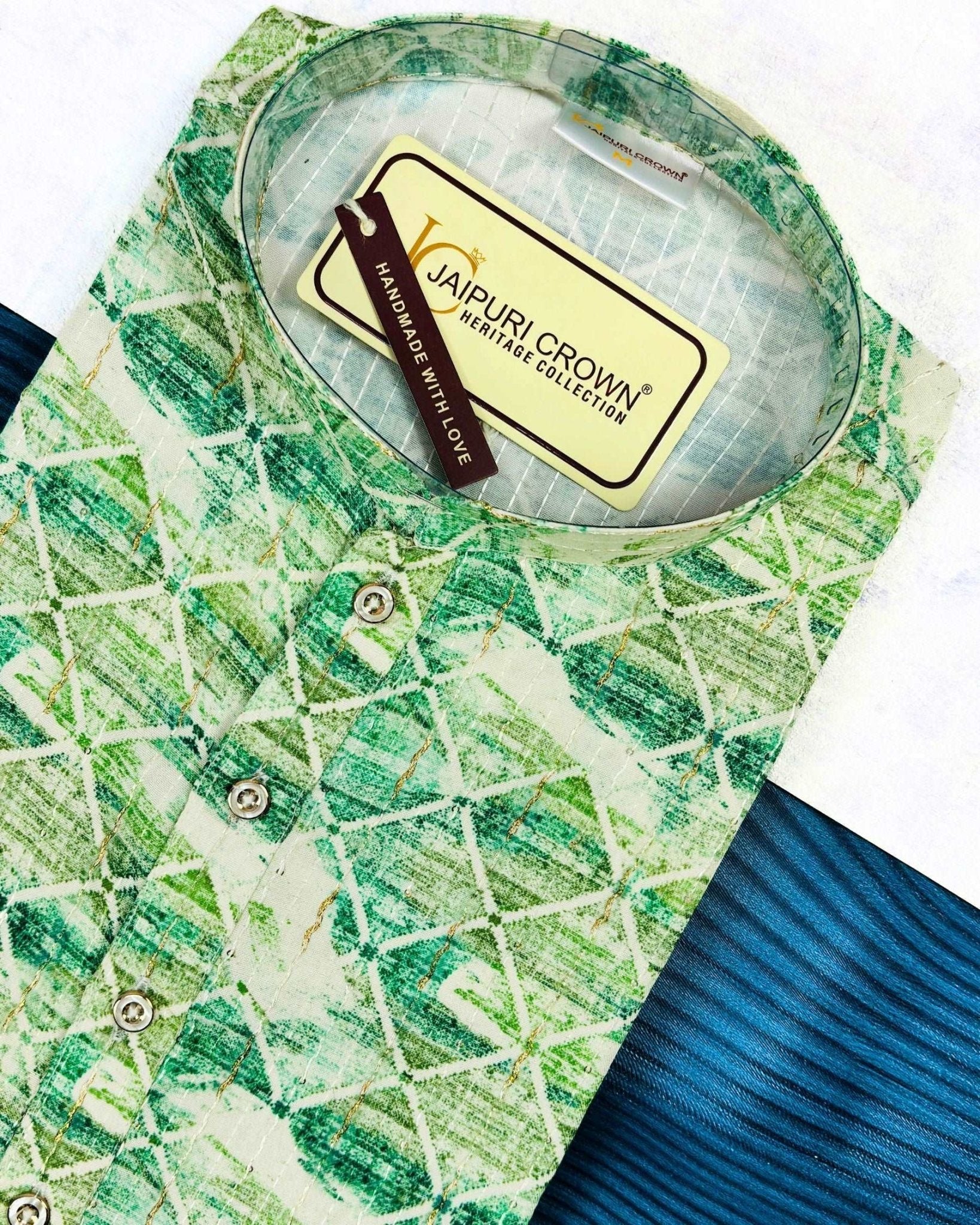 Celestial Golden Work Kurta - Jaipuri Crown