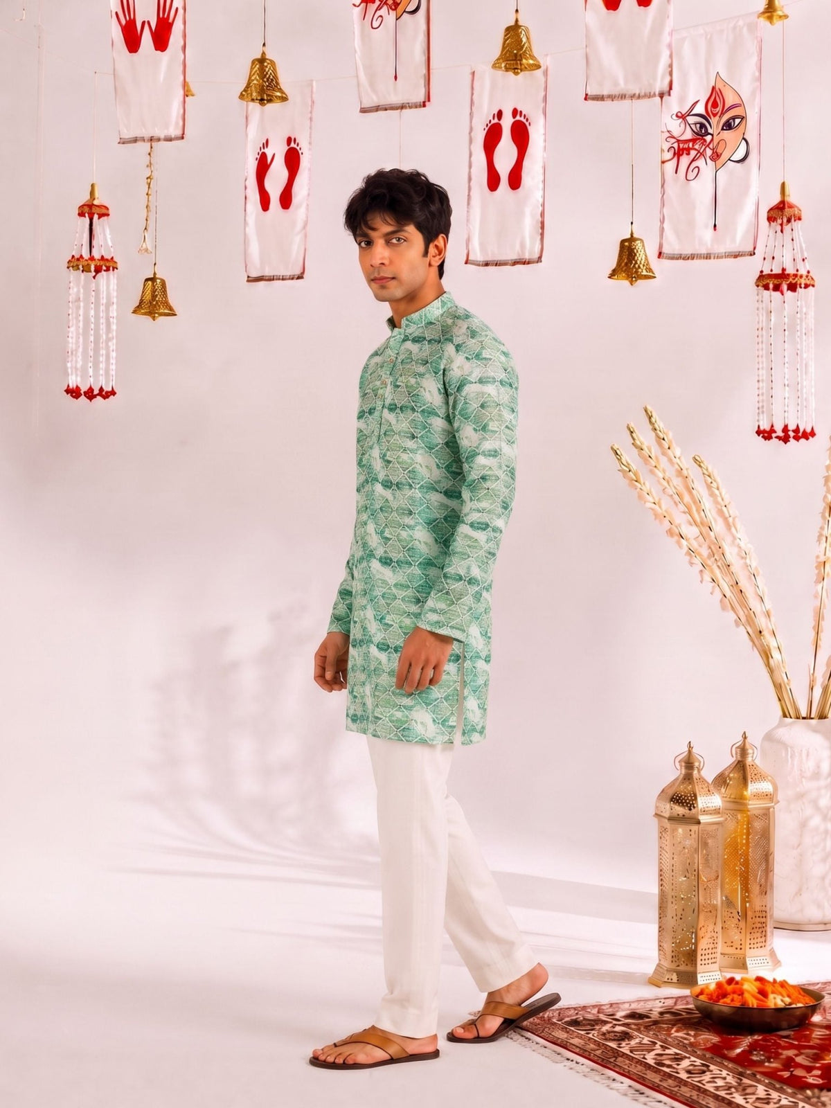 Celestial Golden Work Kurta - Jaipuri Crown