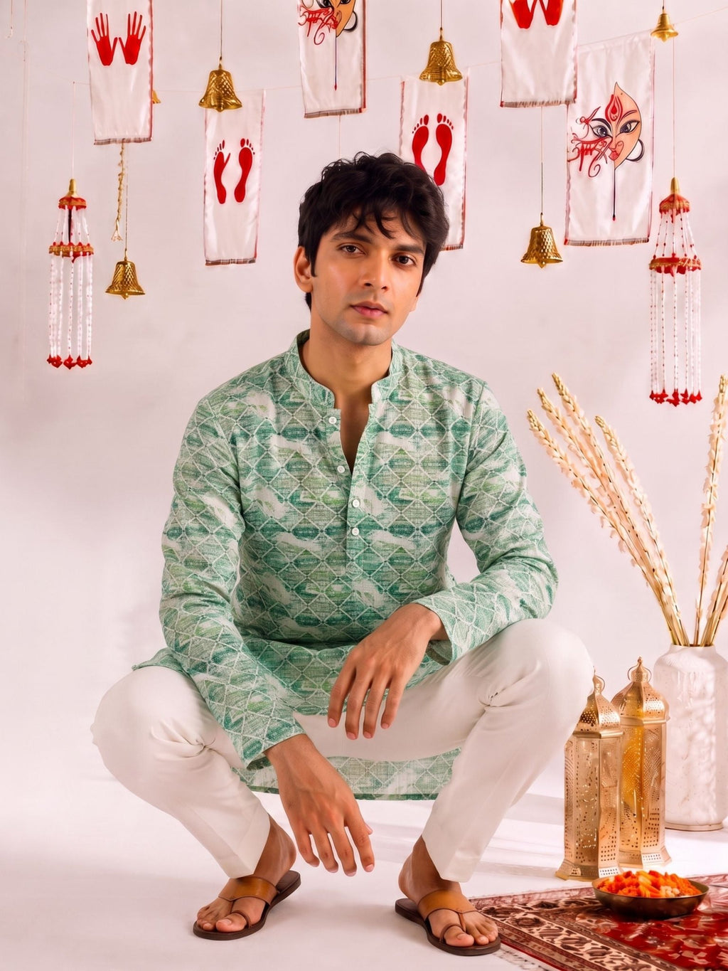 Celestial Golden Work Kurta - Jaipuri Crown