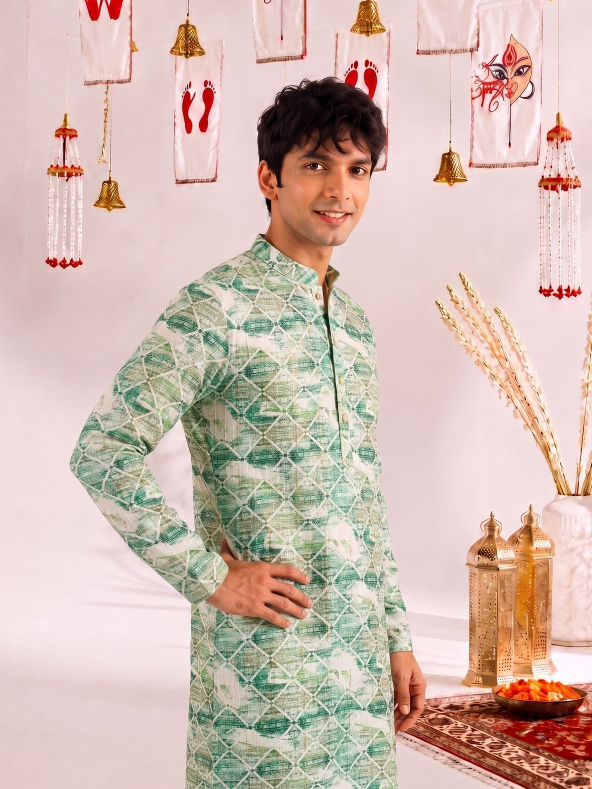 Celestial Golden Work Kurta - Jaipuri Crown