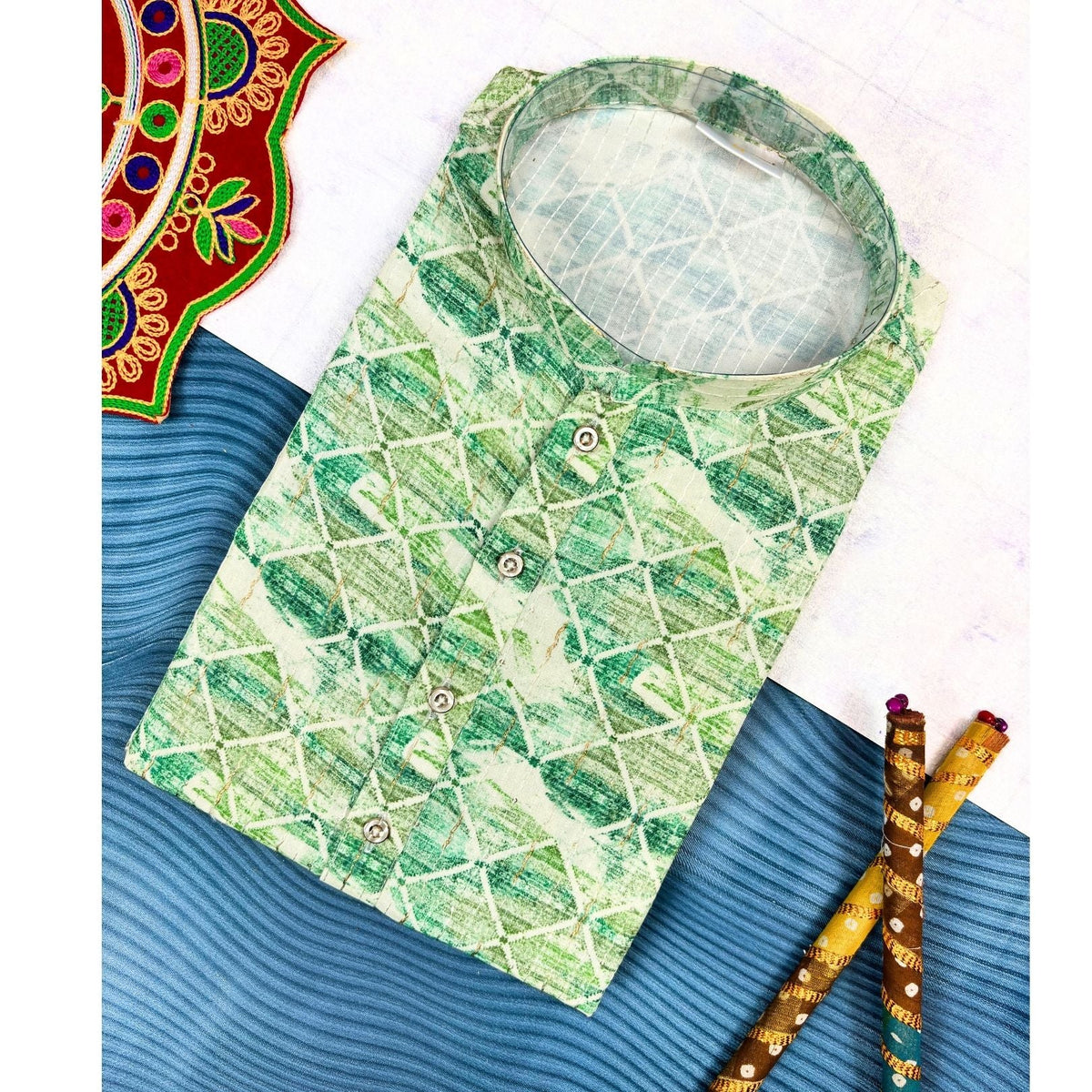 Celestial Golden Work Kurta - Jaipuri Crown
