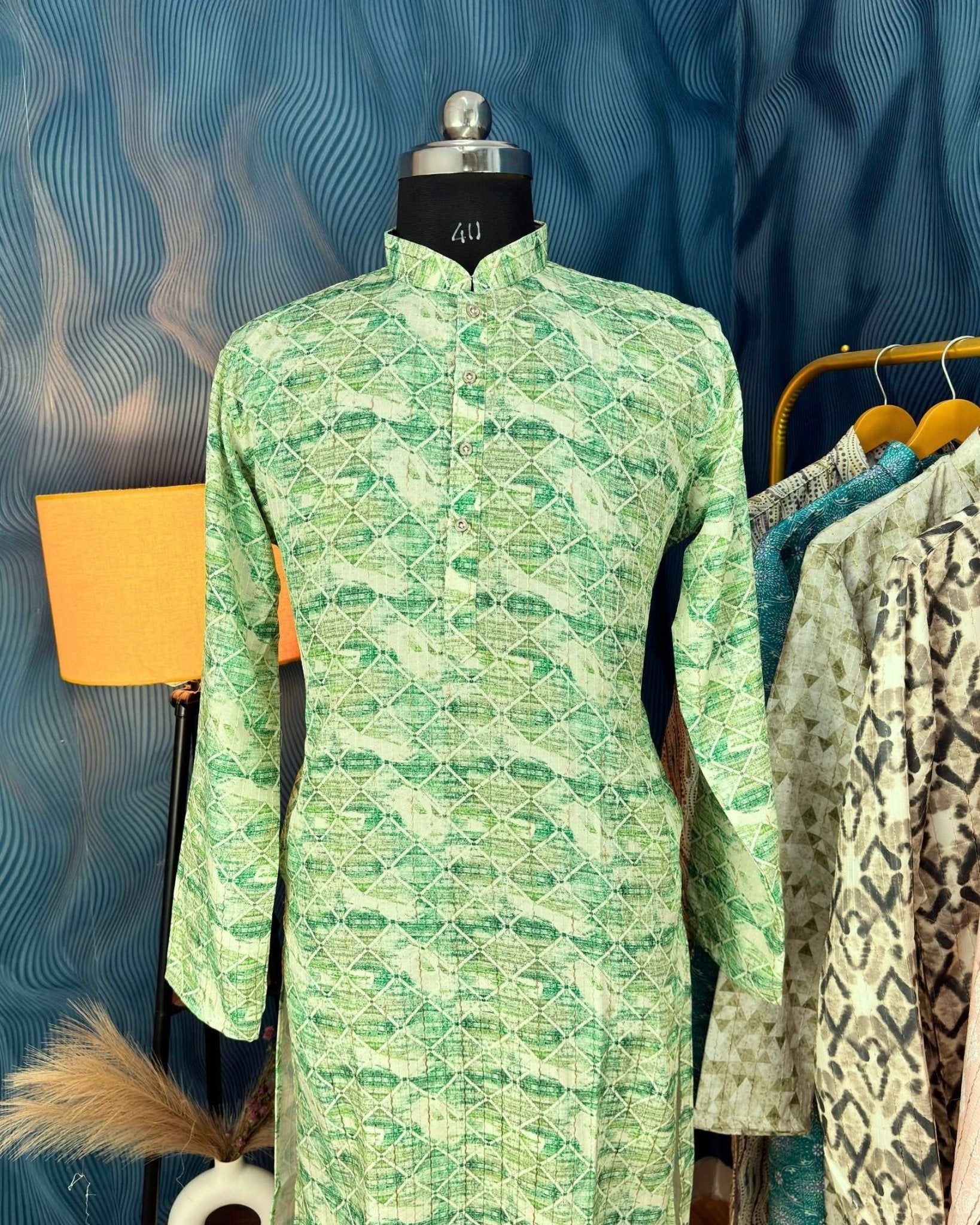 Celestial Golden Work Kurta - Jaipuri Crown
