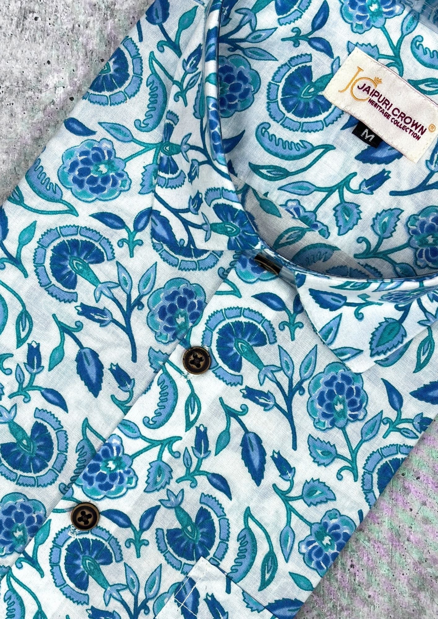 Cerulean Flowers - Jaipuri Crown