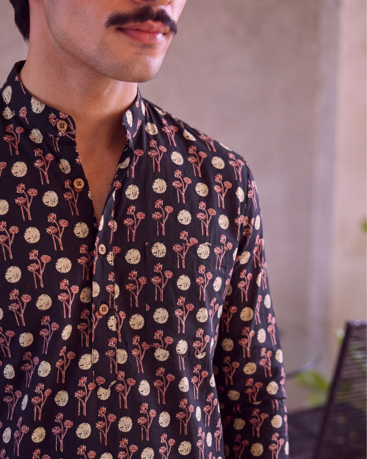 Charming Blooms – Printed Cotton Short Kurta - Jaipuri Crown