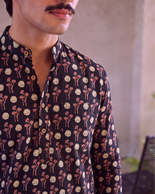Charming Blooms – Printed Cotton Short Kurta - Jaipuri Crown