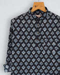 Charming Floral – Printed Cotton Short Kurta - Jaipuri Crown