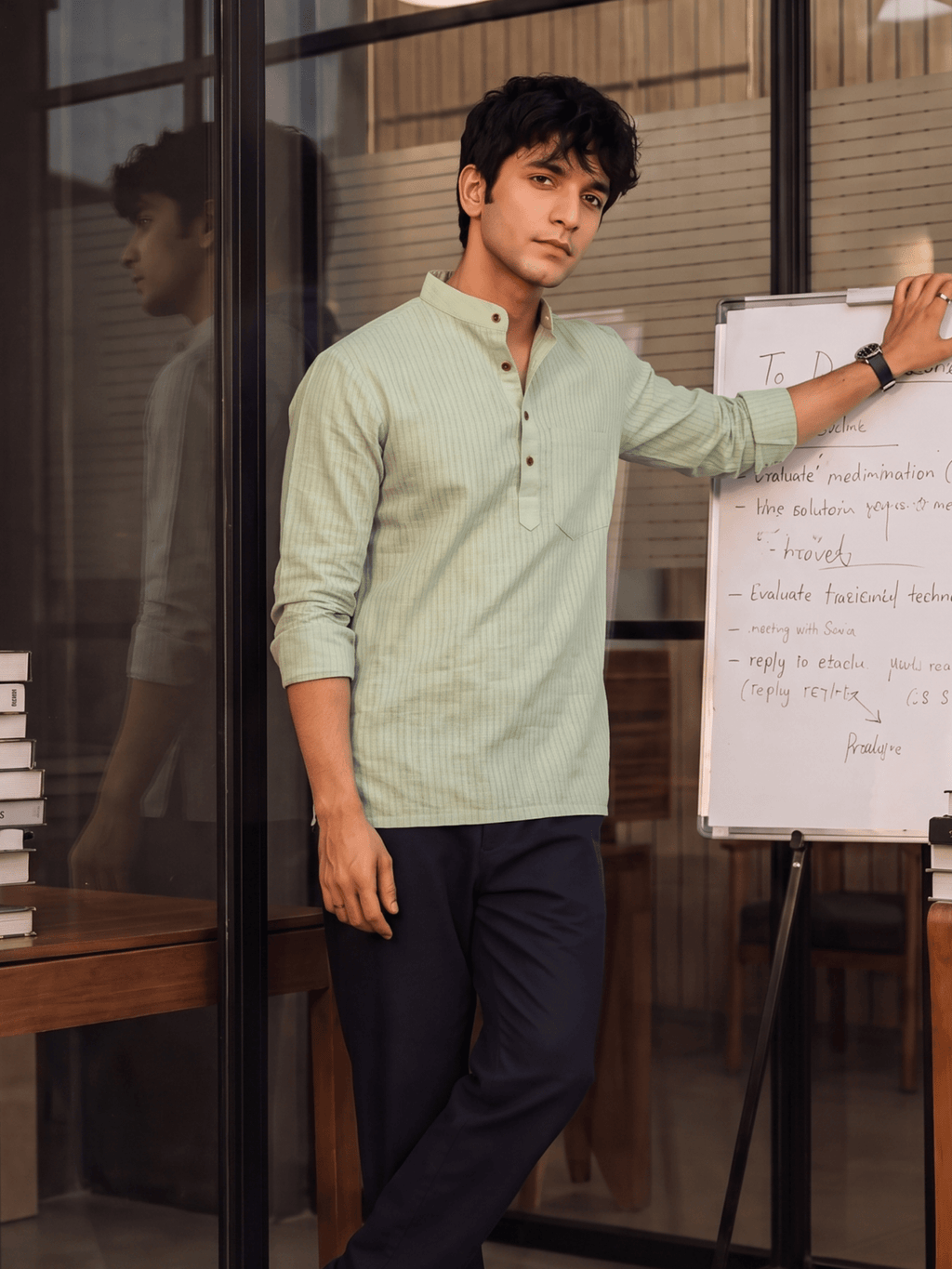 Charming Green – Printed Cotton Short Kurta - Jaipuri Crown