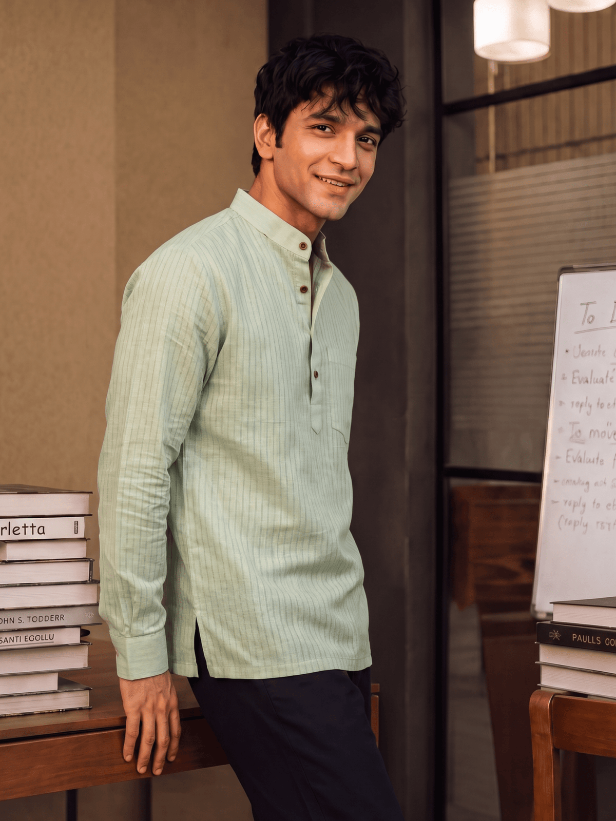 Charming Green – Printed Cotton Short Kurta - Jaipuri Crown