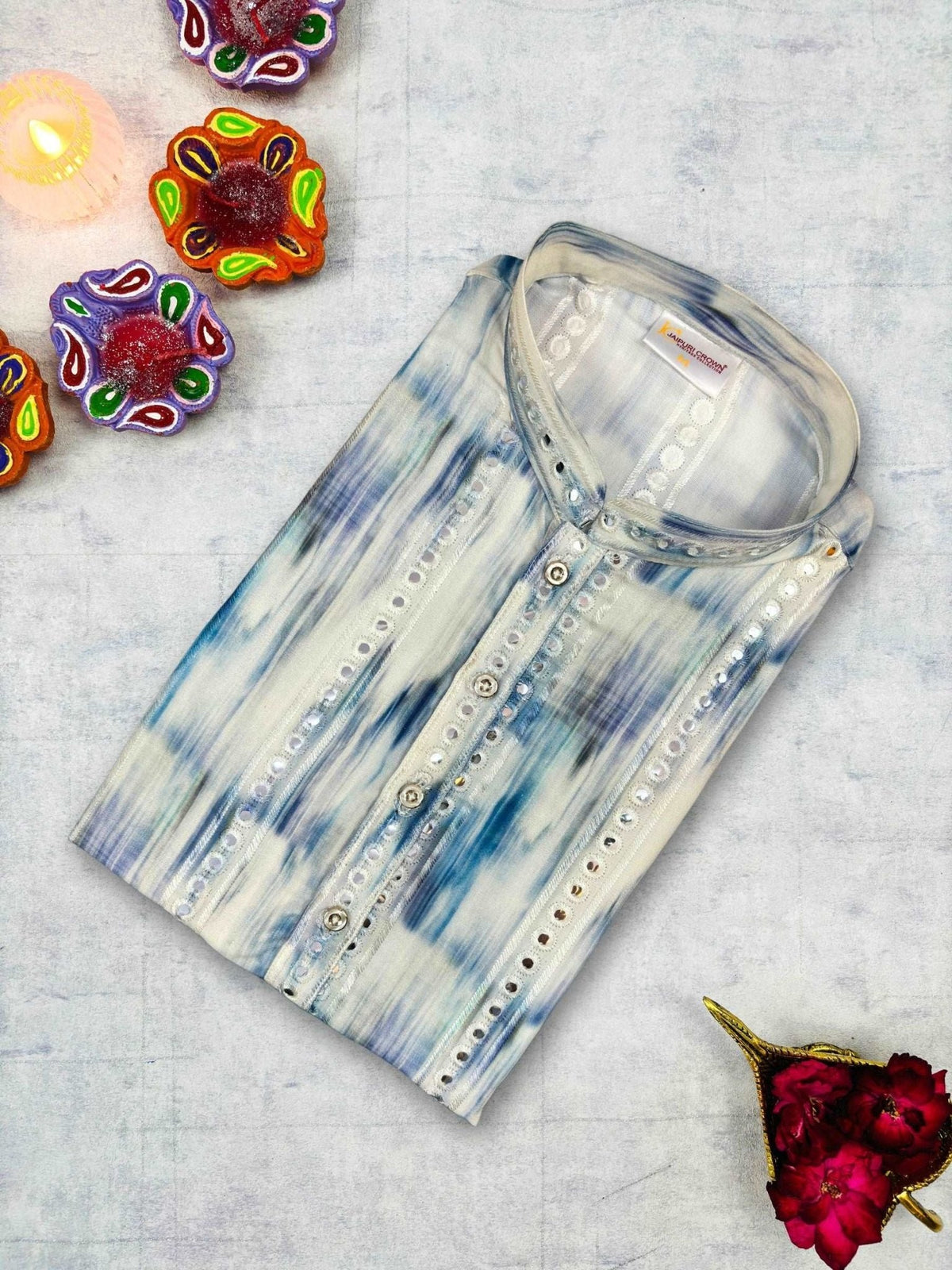 Charming Mirror Work Kurta - Jaipuri Crown