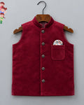Chic Kid's Nehru Jacket in Velvet - Jaipuri Crown