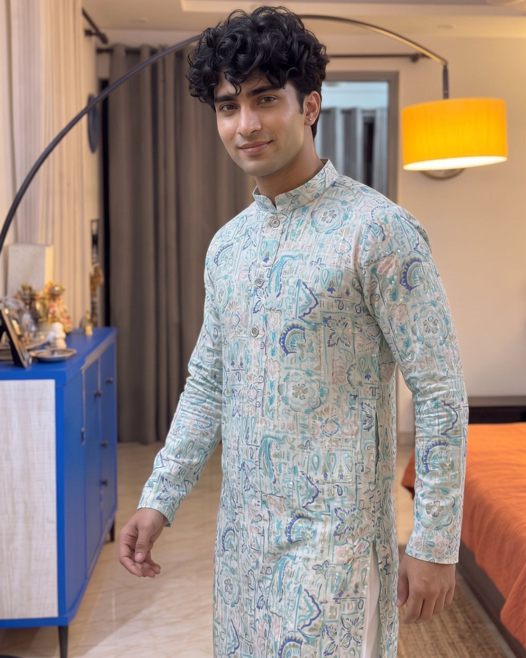 Chic Serenity Printed Kurta - Jaipuri Crown