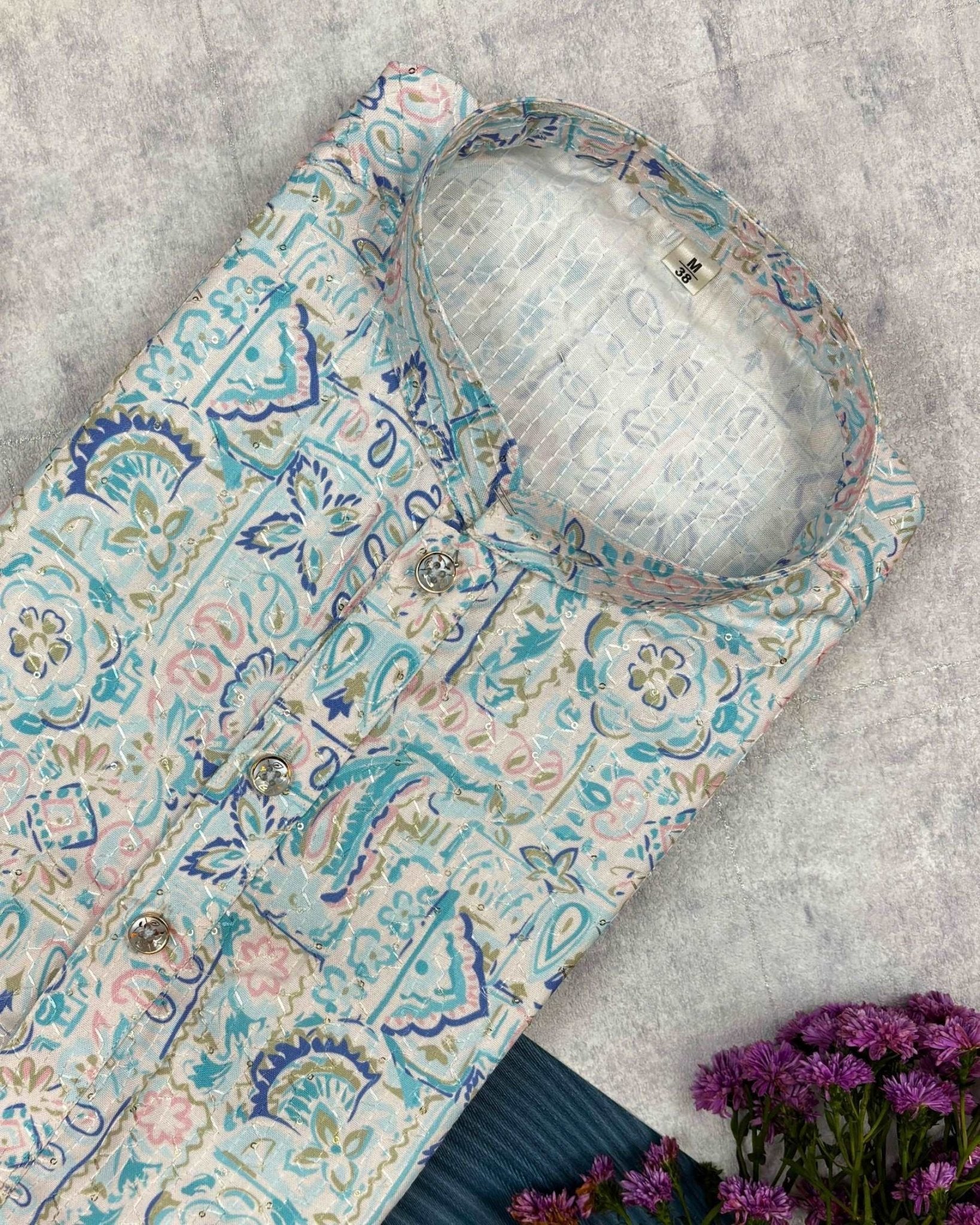 Chic Serenity Printed Kurta - Jaipuri Crown