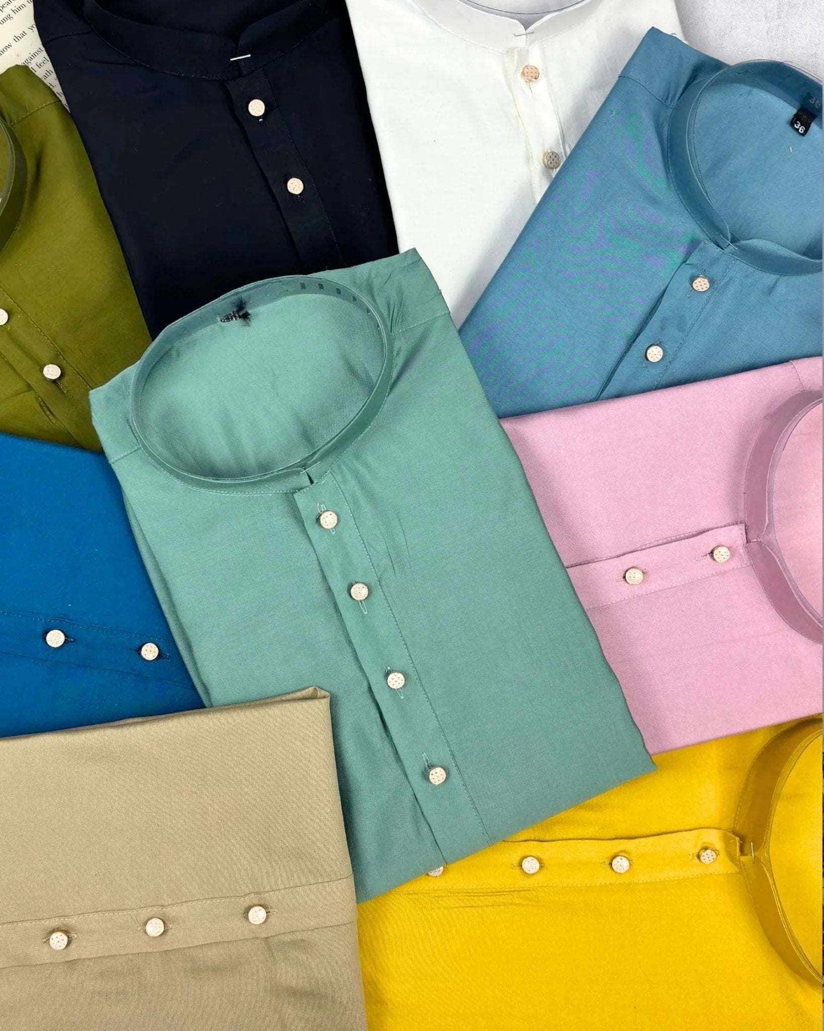 Classic Aqua Blue Plain Kurta - Jaipuri Crown