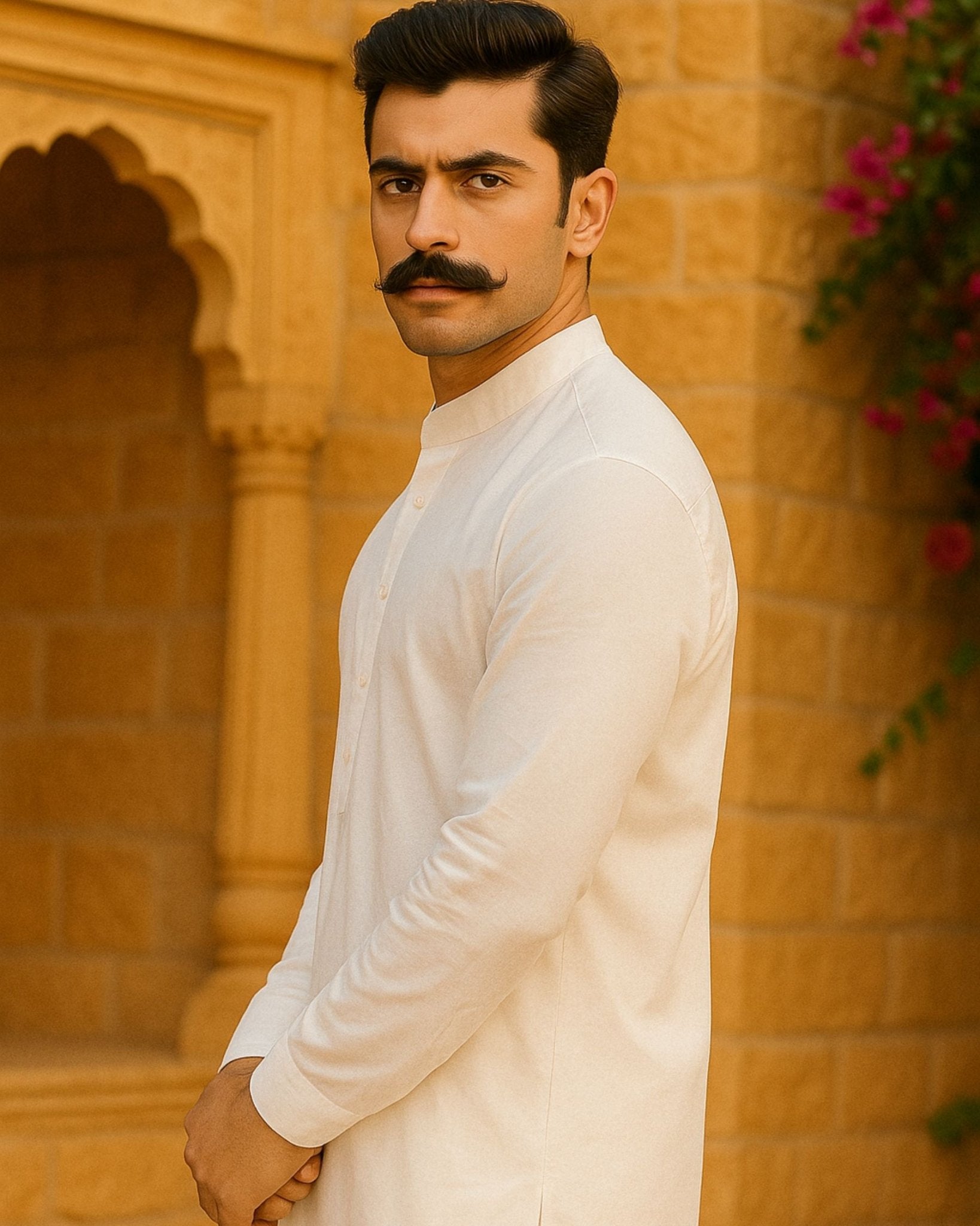 Classic White Kurta Plain Kurta - Jaipuri Crown