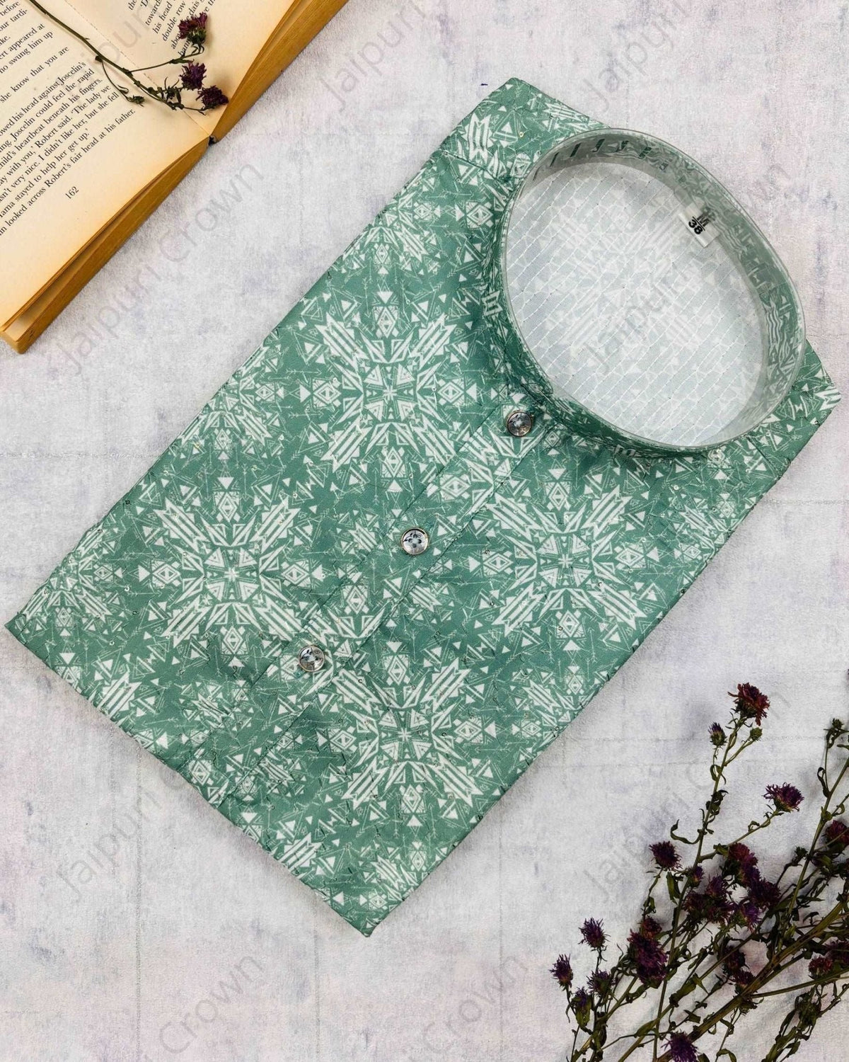 Clematis Printed Kurta - Jaipuri Crown