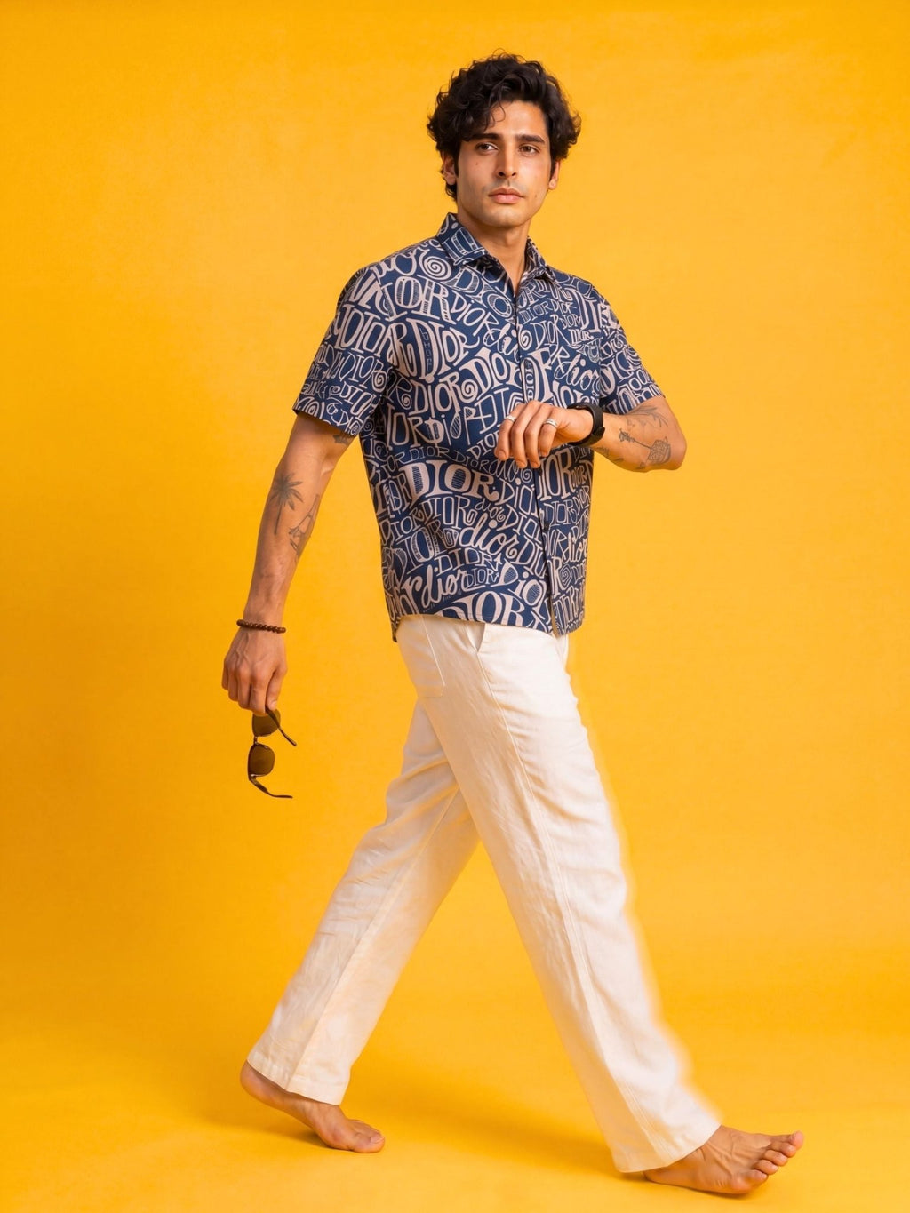 Coast Haze — Blue Digital Printed Cotton Cambric Shirt | Jaipuri Crown - Jaipuri Crown