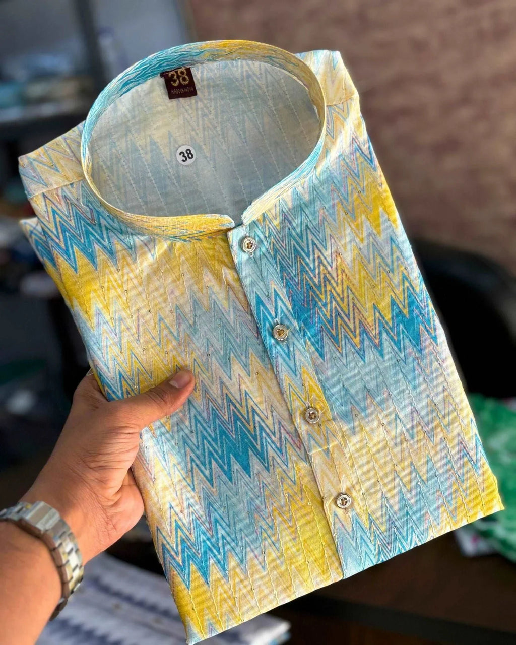 Coastal Zigzag Kurta - Jaipuri Crown