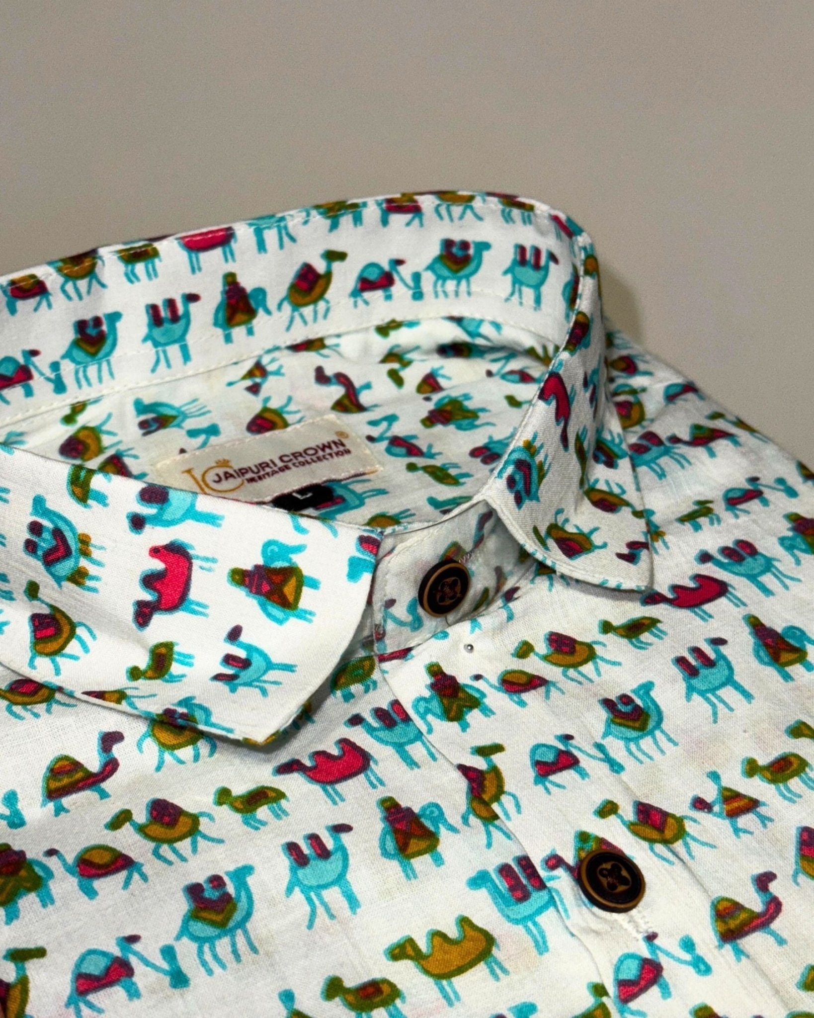 Color Caravan – Half Sleeve Cotton Shirt - Jaipuri Crown