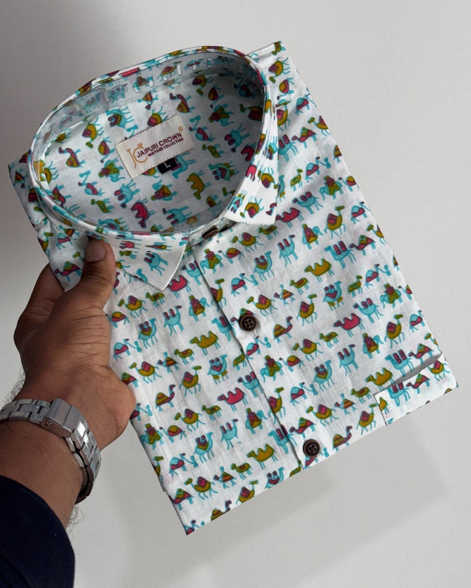 Color Caravan – Half Sleeve Cotton Shirt - Jaipuri Crown