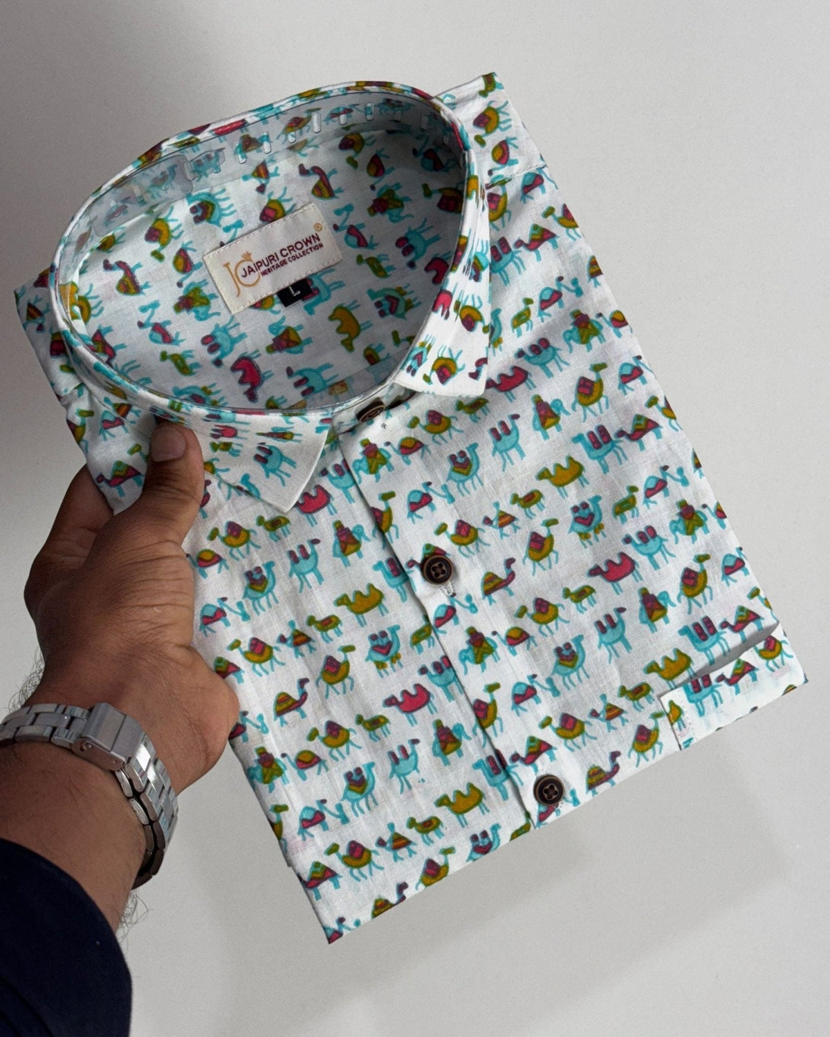 Color Caravan – Half Sleeve Cotton Shirt - Jaipuri Crown