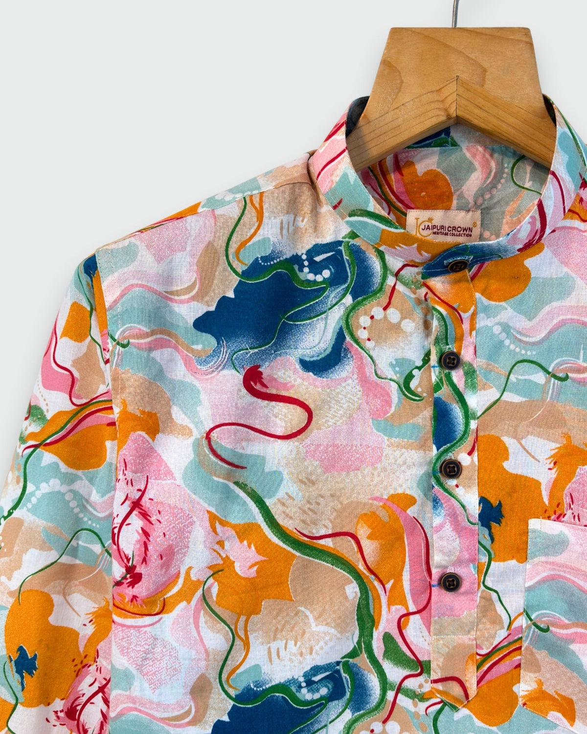 Color Splash – Handprinted Short Kurta - Jaipuri Crown
